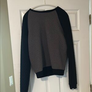 Connection 18 Black and Gray Crew Neck Sweater